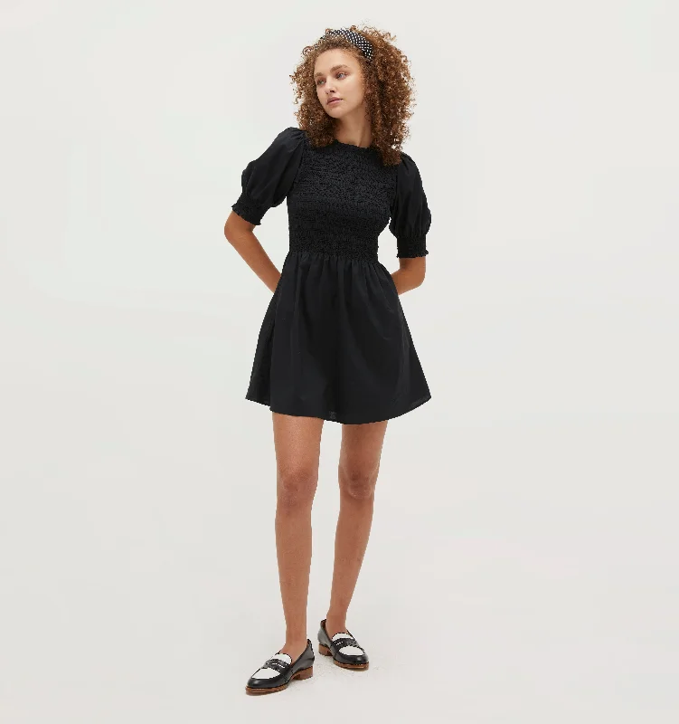 The Vivi Nap Dress - Black Cotton Tiered unclassified dresses