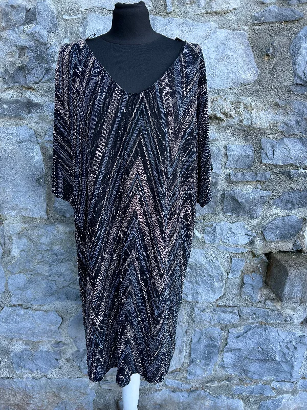 Chevron Sparkly black dress uk 16-18 Velvet unclassified dresses