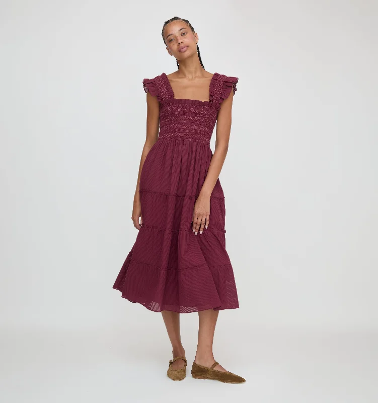 The Ellie Nap Dress - Burgundy Shadow Stripe Polka dot unclassified dresses