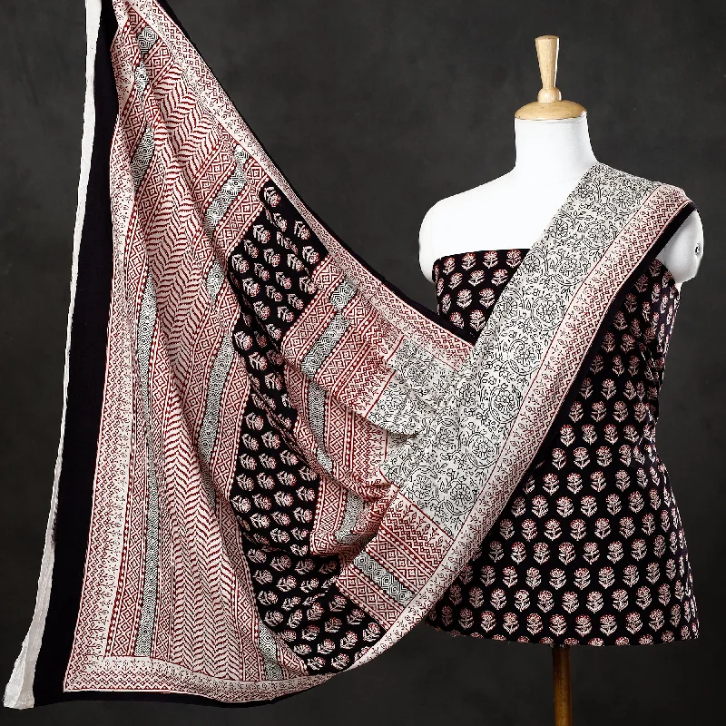 Black - 3pc Natural Dyed Cotton Bagh Print Suit Material Set 32 Earthy tone unclassified dresses Black - 3pc Natural Dyed Cotton Bagh Print Suit Material Set 32 Earthy tone unclassified dresses
