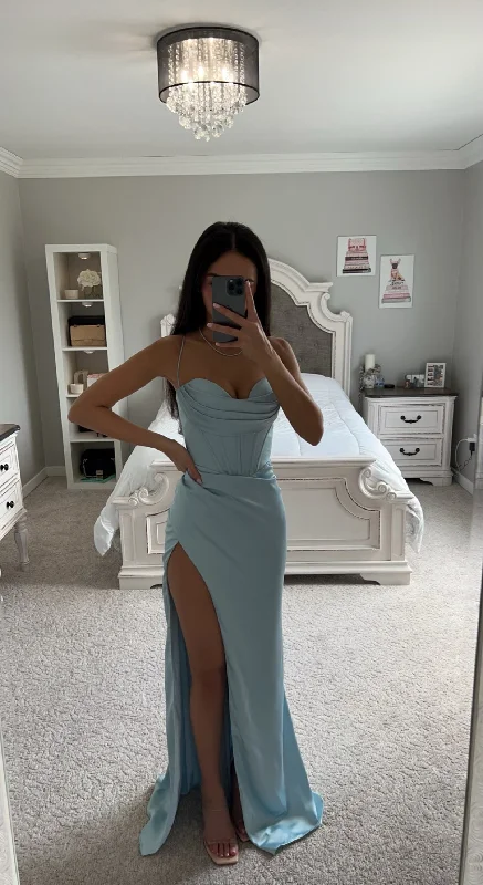 LIGHT BLUE CORSET GOWN Beach unclassified dresses