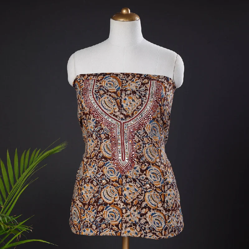 Maroon - Embroidered Cotton Kalamkari Print Kurta Material (2.5m) Spring unclassified dresses Maroon - Embroidered Cotton Kalamkari Print Kurta Material (2.5m) Spring unclassified dresses