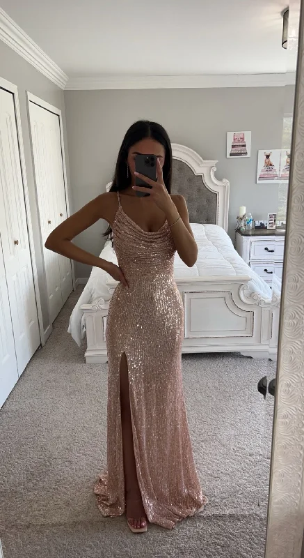 ROSE GOLD SPARKLE GOWN Fall unclassified dresses