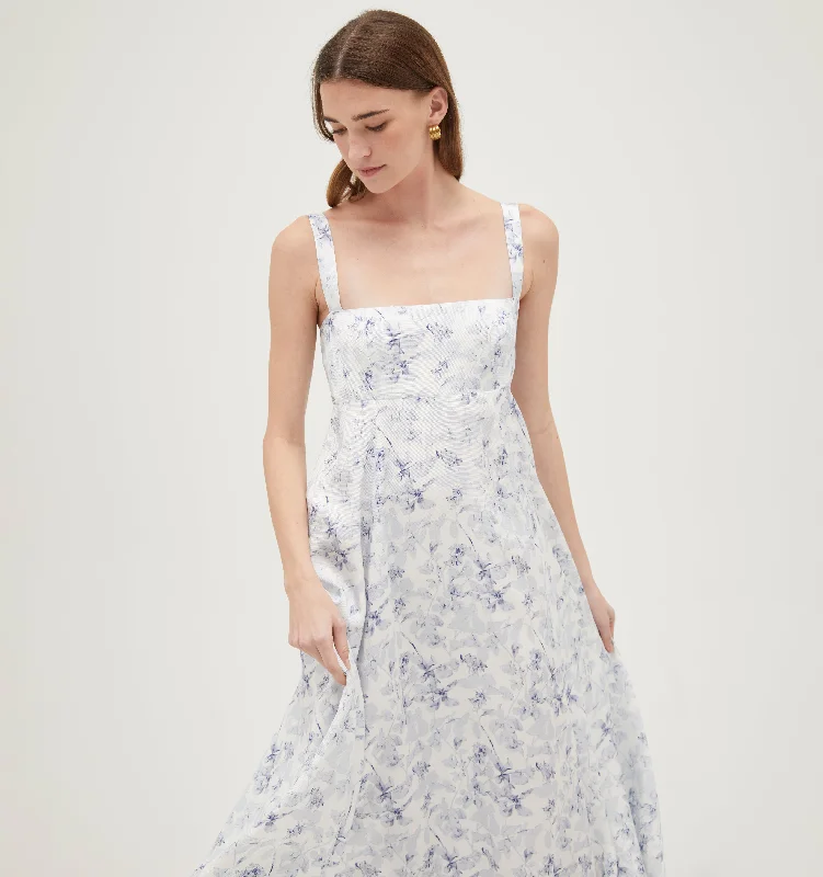 The Rowena Dress - Pressed Flowers Satin Faille Date night unclassified dresses