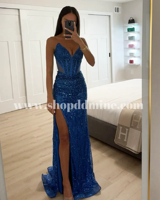 EMBELLISHED STRAPLESS GOWN Engagement unclassified dresses