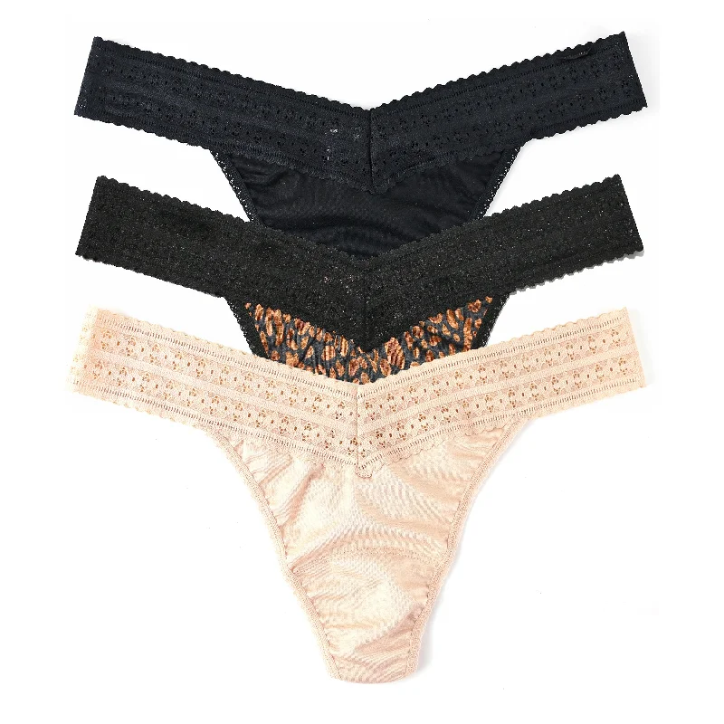3-Pack Dreamease Modal Original Rise Thong | Black/ So Wild/Chai Designer unclassified dresses