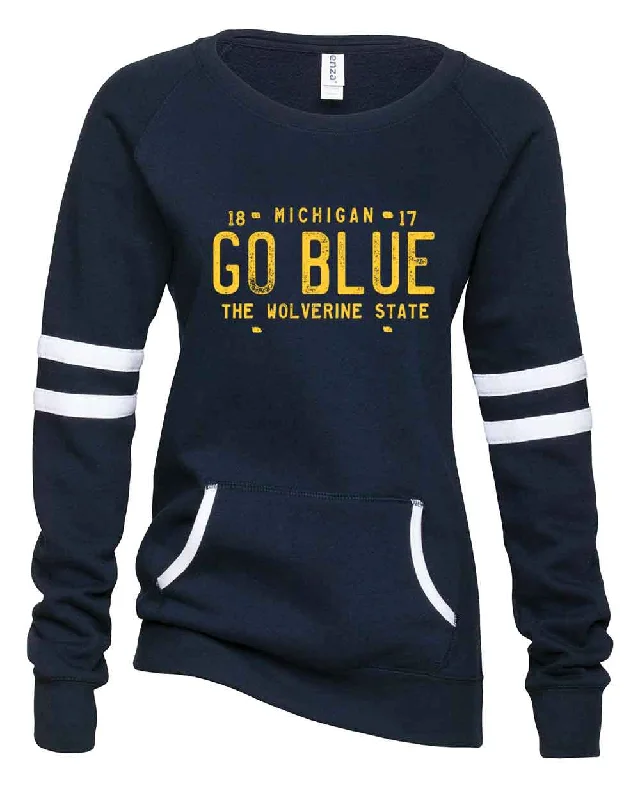 Go Blue - Ladies' Varsity Pullover Fashionable Sweatshirts for Women