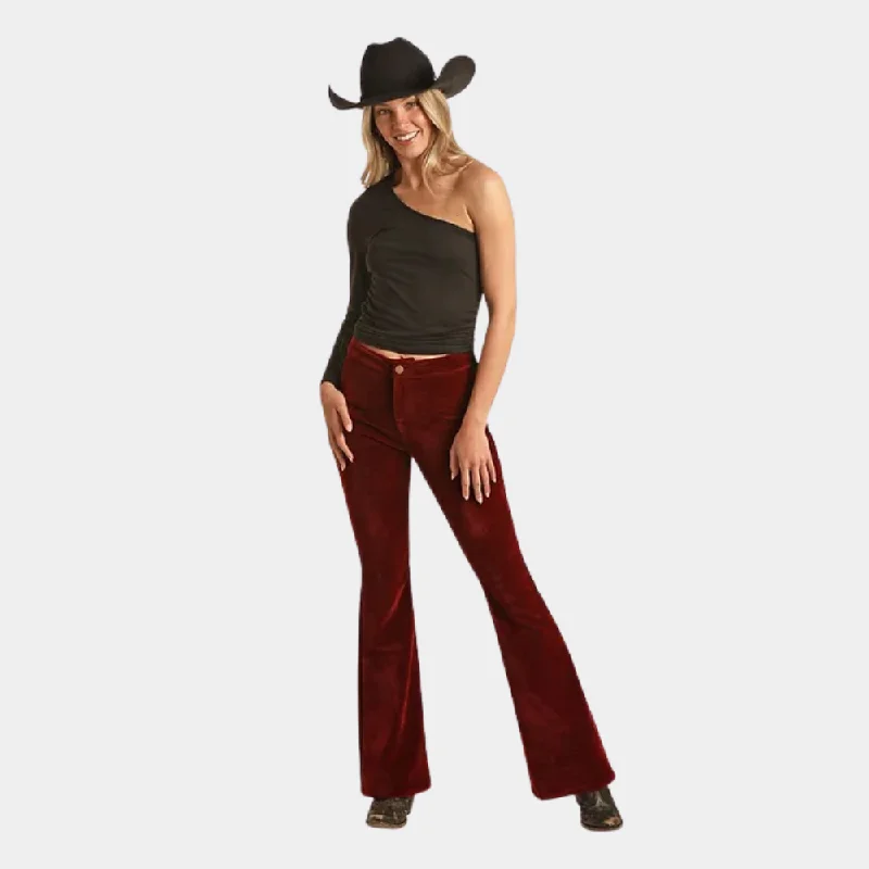 Rock & Roll Denim Red Button Extra Flare Jeans