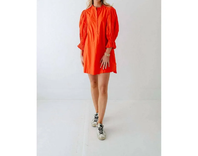 Park Mini Dress In Orange Long-sleeve Mini Skirt